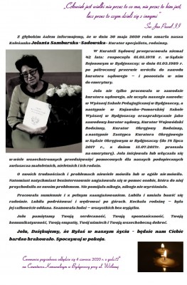 Ś.P. Jolanta Samburska-Sadowska- pozegnanie.jpg (376.95 KiB) Przeglądany 3037 razy Ś.P. Jolanta Samburska-Sadowska- pozegnanie.jpg